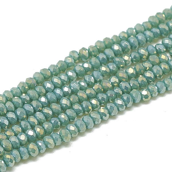 PandaHall Electroplate Opaque Solid Color Glass Beads Strands, Faceted, Rondelle, Dark Cyan, 2.5x1.5mm, Hole: 0.8mm, about 160~165pcs/strand...
PandaHall Electroplate Opaque Solid Color Glass Beads Strands, Faceted, Rondelle, Dark Cyan, 2.5x1.5mm, Hole: 0.8mm, about 160~165pcs/strand...