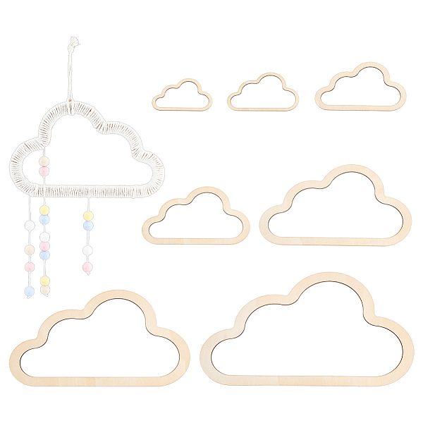 PandaHall Wood Macrame Frames, for Boho Style Decoration Making, Cloud, 5~17.5x8~28x0.35cm, 7pcs/set Wood Cloud
PandaHall Wood Macrame Frames, for Boho Style Decoration Making, Cloud, 5~17.5x8~28x0.35cm, 7pcs/set Wood Cloud
