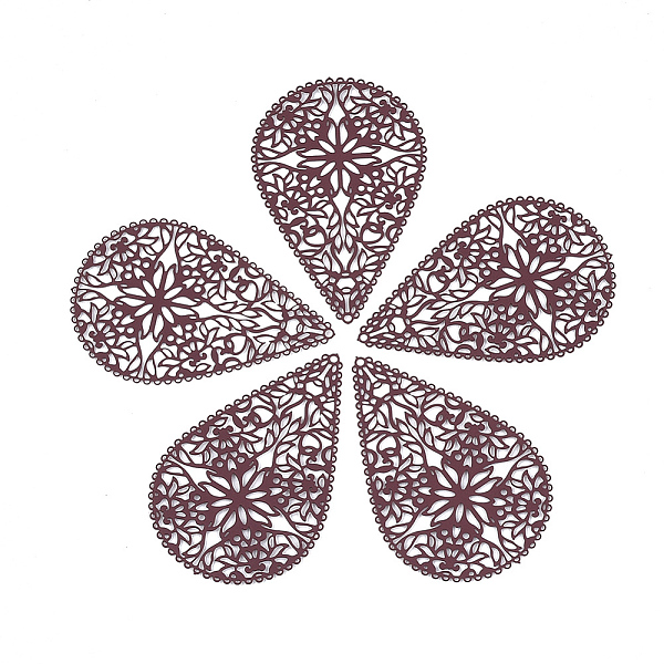 PandaHall 430 Stainless Steel Filigree Pendants, Spray Painted, Etched Metal Embellishments, Teardrop with Flower, Dark Red, 40x26.5x0.5mm...
PandaHall 430 Stainless Steel Filigree Pendants, Spray Painted, Etched Metal Embellishments, Teardrop with Flower, Dark Red, 40x26.5x0.5mm...