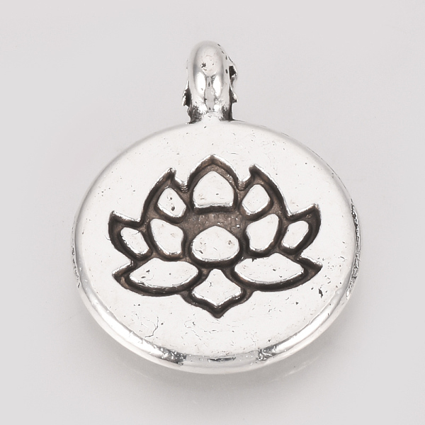 PandaHall Tibetan Style Alloy Pendants, Flat Round with Lotus, Cadmium Free & Lead Free, Antique Silver, 19.5x15x2mm, Hole: 1mm, about...
PandaHall Tibetan Style Alloy Pendants, Flat Round with Lotus, Cadmium Free & Lead Free, Antique Silver, 19.5x15x2mm, Hole: 1mm, about...