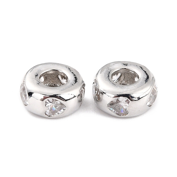PandaHall Brass Micro Pave Clear Cubic Zirconia Beads, Long-Lasting Plated, Cadmium Free & Lead Free, Rondelle with Heart, Real Platinum...
PandaHall Brass Micro Pave Clear Cubic Zirconia Beads, Long-Lasting Plated, Cadmium Free & Lead Free, Rondelle with Heart, Real Platinum...