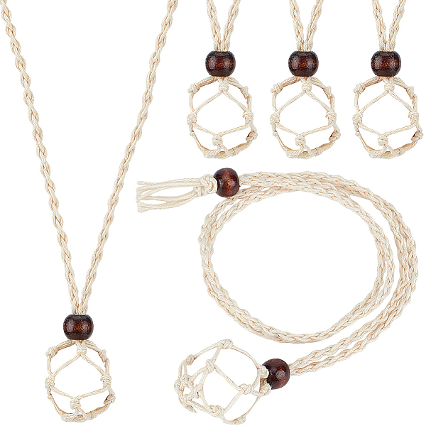 PandaHall Beebeecraft 6Pcs Adjustable Waxed Cord Macrame Pouch Empty Stone Holder Necklace Making, with Natural Wood Beads, Floral White...
PandaHall Beebeecraft 6Pcs Adjustable Waxed Cord Macrame Pouch Empty Stone Holder Necklace Making, with Natural Wood Beads, Floral White...