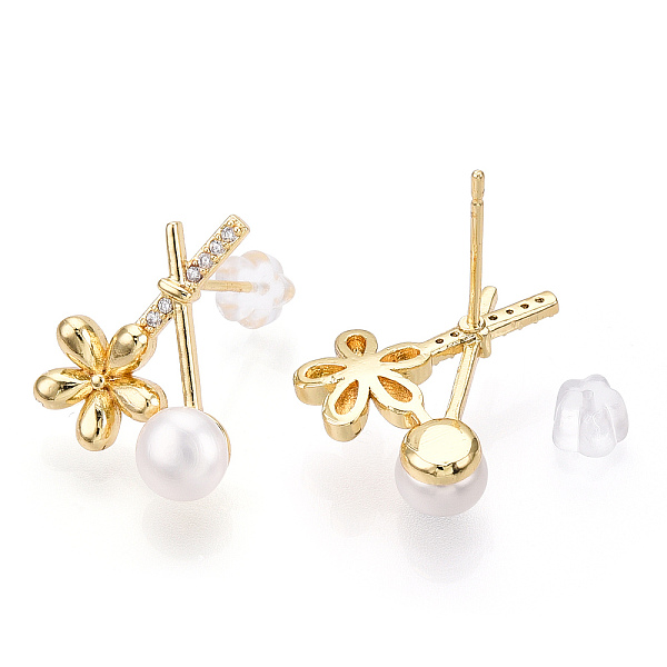 PandaHall Natural Pearl Stud Earrings, Flower Brass Micro Pave Clear Cubic Zirconia Earrings with 925 Sterling Silver Pins, Real 18K Gold...
PandaHall Natural Pearl Stud Earrings, Flower Brass Micro Pave Clear Cubic Zirconia Earrings with 925 Sterling Silver Pins, Real 18K Gold...