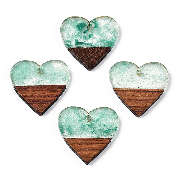 PandaHall Transparent Resin & Walnut Wood Pendants, with Glitter Powder, Heart Charms, Light Sea Green, 24x25x3.5~4mm, Hole: 2mm Resin+Wood...
PandaHall Transparent Resin & Walnut Wood Pendants, with Glitter Powder, Heart Charms, Light Sea Green, 24x25x3.5~4mm, Hole: 2mm Resin+Wood...