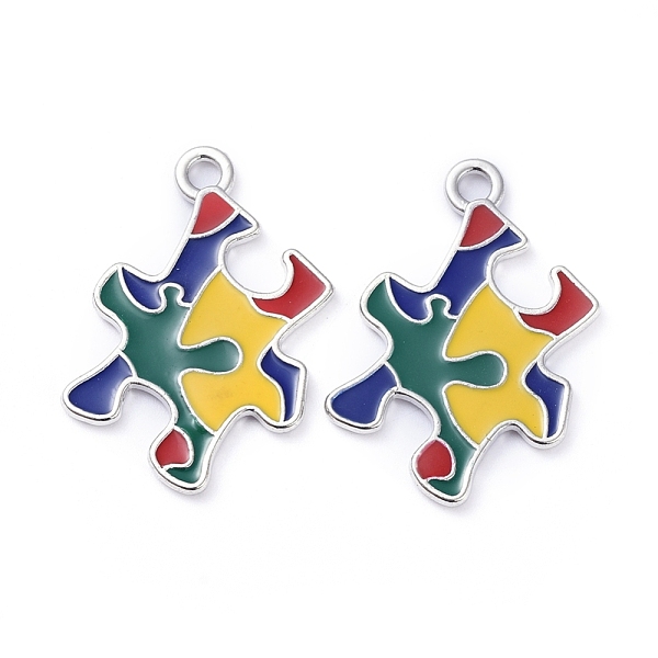 PandaHall Enamel Alloy Pendants, Infantile Autism Puzzle, Colorful, Platinum, 28x21x1.5mm, Hole: 2mm Alloy+Enamel Others
PandaHall Enamel Alloy Pendants, Infantile Autism Puzzle, Colorful, Platinum, 28x21x1.5mm, Hole: 2mm Alloy+Enamel Others