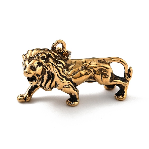PandaHall Vacuum Plating 304 Stainless Steel Pendants, Lion, Antique Golden, 26.5x46x15.5mm, Hole: 9.5x5mm 304 Stainless Steel Lion
PandaHall Vacuum Plating 304 Stainless Steel Pendants, Lion, Antique Golden, 26.5x46x15.5mm, Hole: 9.5x5mm 304 Stainless Steel Lion