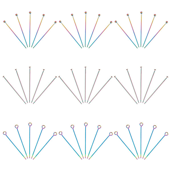 PandaHall Unicraftale 90Pcs 3 Styles 304 Stainless Steel Pins Set, Ball Head Pins & Flat Head Pins & Eye Pins, Rainbow Color, 30x0.6mm, 22...
PandaHall Unicraftale 90Pcs 3 Styles 304 Stainless Steel Pins Set, Ball Head Pins & Flat Head Pins & Eye Pins, Rainbow Color, 30x0.6mm, 22...