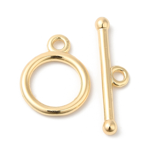 PandaHall Brass Toggle Clasps, Round Ring, Real 18K Gold Plated, Ring: 18x14x2mm, Hole: 2.5mm, Bar: 6.5x26x3mm, Hole: 2.5mm Brass Ring
PandaHall Brass Toggle Clasps, Round Ring, Real 18K Gold Plated, Ring: 18x14x2mm, Hole: 2.5mm, Bar: 6.5x26x3mm, Hole: 2.5mm Brass Ring