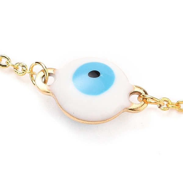 PandaHall 304 Stainless Steel Enamel Evil Eye Link Bracelets, with Brass Enamel Beaded Chains and Brass Spring Ring Clasps, Golden, White...
PandaHall 304 Stainless Steel Enamel Evil Eye Link Bracelets, with Brass Enamel Beaded Chains and Brass Spring Ring Clasps, Golden, White...