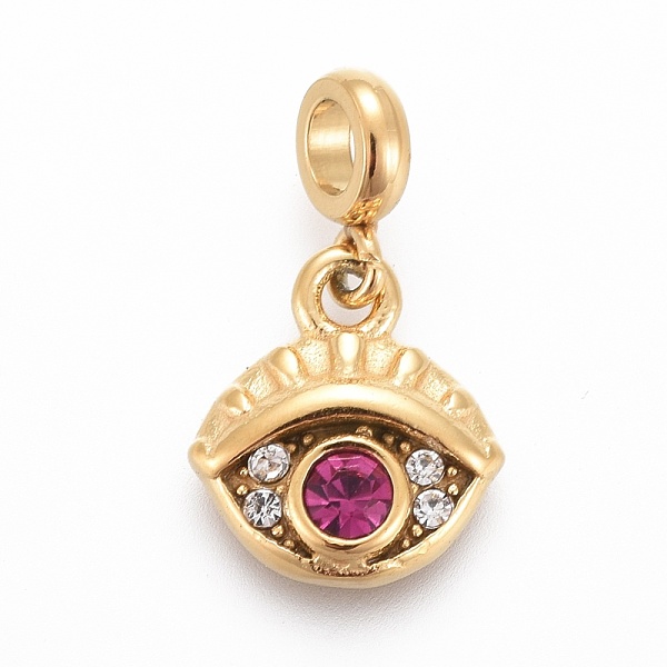 PandaHall Ion Plating(IP) 304 Stainless Steel Charms, with Rhinestone and Tube Bails, Eye, Fuchsia & Crystal, Golden, 14.7mm, Pendant..., Purple
PandaHall Ion Plating(IP) 304 Stainless Steel Charms, with Rhinestone and Tube Bails, Eye, Fuchsia & Crystal, Golden, 14.7mm, Pendant..., Purple