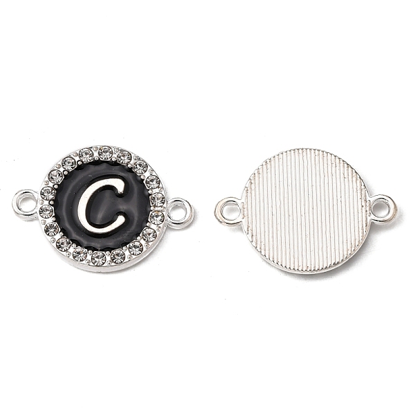 PandaHall Alloy Enamel Links Connectors, with Crystal Rhinestones, Flat Round with Letter, Silver Color Plated, Letter.C, 22x16x2mm, Hole..., Black
PandaHall Alloy Enamel Links Connectors, with Crystal Rhinestones, Flat Round with Letter, Silver Color Plated, Letter.C, 22x16x2mm, Hole..., Black