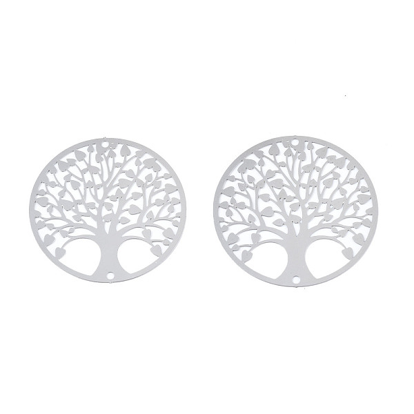 PandaHall 201 Stainless Steel Filigree Links, Etched Metal Embellishments, Flat Round with Tree of Life, Stainless Steel Color, 30x0.2mm...
PandaHall 201 Stainless Steel Filigree Links, Etched Metal Embellishments, Flat Round with Tree of Life, Stainless Steel Color, 30x0.2mm...