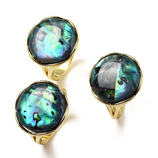 PandaHall Natural Paua Shell Flat Round Open Cuff Ring, Brass Finger Ring, Real 14K Gold Plated, US Size 6(16.5mm) Paua Shell Flat Round
PandaHall Natural Paua Shell Flat Round Open Cuff Ring, Brass Finger Ring, Real 14K Gold Plated, US Size 6(16.5mm) Paua Shell Flat Round