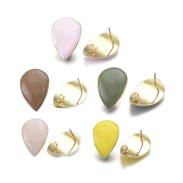 PandaHall Alloy Stud Earring Findings, with Loop, Enamel and Steel Pins, Teardrop, Light Gold, Mixed Color, 27x17mm, Hole: 3mm, Pin: 0.7mm..., Multicolor
PandaHall Alloy Stud Earring Findings, with Loop, Enamel and Steel Pins, Teardrop, Light Gold, Mixed Color, 27x17mm, Hole: 3mm, Pin: 0.7mm..., Multicolor