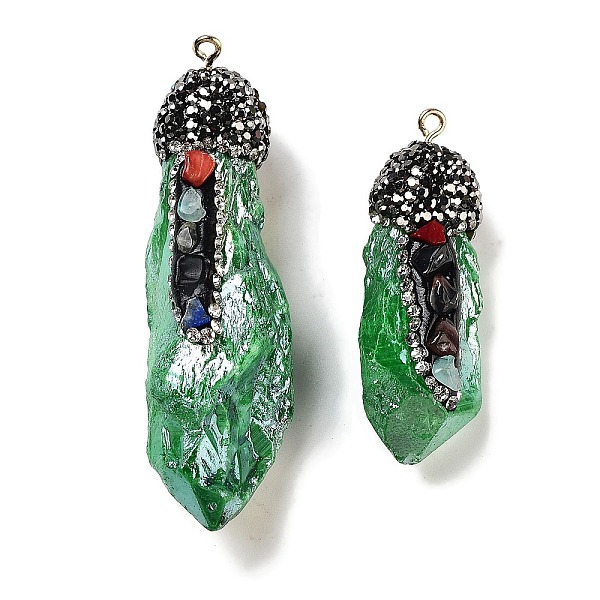 PandaHall Electroplated Raw Rough Natural Quartz Crystal Big Pendants, Spray Painted Chakra Nuggets Charms with Iron Rhinestone Findings..., Green
PandaHall Electroplated Raw Rough Natural Quartz Crystal Big Pendants, Spray Painted Chakra Nuggets Charms with Iron Rhinestone Findings..., Green