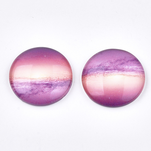 PandaHall Starry Sky Pattern Printed Glass Cabochons, Half Round/Dome, Colorful, 25x6~6.5mm Glass Half Round
PandaHall Starry Sky Pattern Printed Glass Cabochons, Half Round/Dome, Colorful, 25x6~6.5mm Glass Half Round