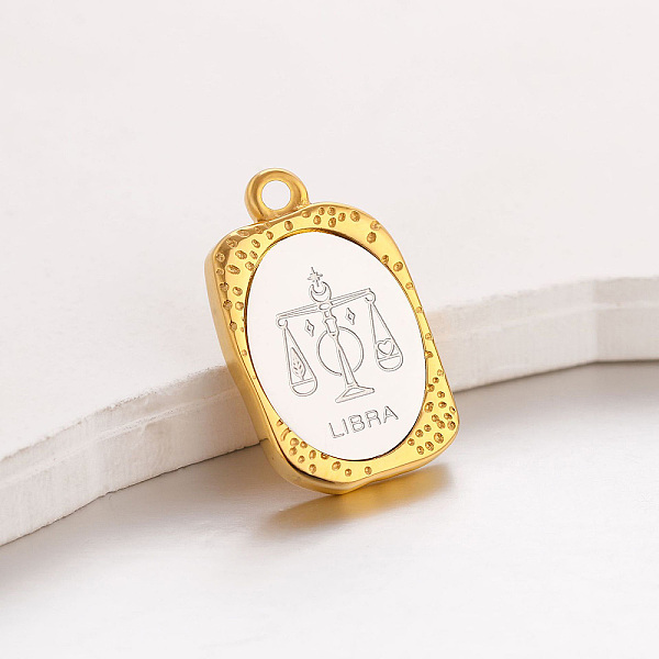 PandaHall 304 Stainless Steel Pendants, Rectangle with Twelve Constellations Charm, Golden & Stainless Steel Color, Libra, 23x14.5x3mm, Hole...
PandaHall 304 Stainless Steel Pendants, Rectangle with Twelve Constellations Charm, Golden & Stainless Steel Color, Libra, 23x14.5x3mm, Hole...
