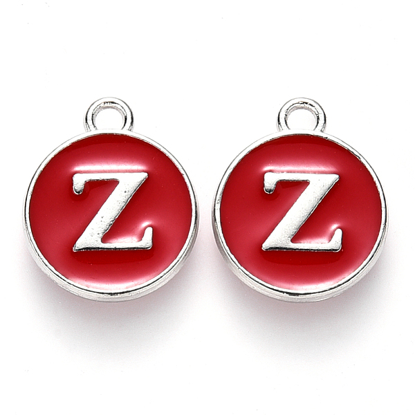 PandaHall Platinum Plated Alloy Enamel Charms, Cadmium Free & Lead Free, Enamelled Sequins, Flat Round with Letter, Red, Letter.Z, 14x12x2mm...
PandaHall Platinum Plated Alloy Enamel Charms, Cadmium Free & Lead Free, Enamelled Sequins, Flat Round with Letter, Red, Letter.Z, 14x12x2mm...