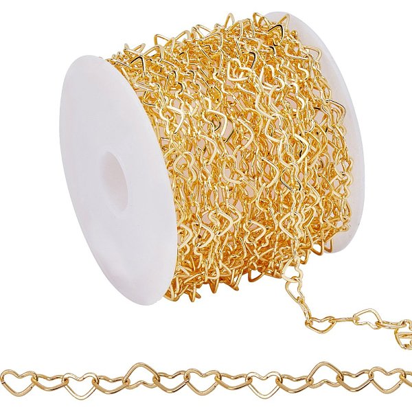 PandaHall Rack Plating Brass Handmade Chains, Soldered, with Spool, Cadmium Free & Nickel Free & Lead Free, Heart Link Chains, Golden...
PandaHall Rack Plating Brass Handmade Chains, Soldered, with Spool, Cadmium Free & Nickel Free & Lead Free, Heart Link Chains, Golden...