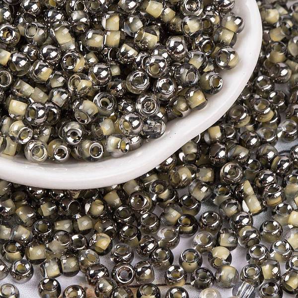 PandaHall Glass Seed Beads, Inside Colours, Half Silver Plated, Round, Light Yellow, 4x3mm, Hole: 1.2mm, 6428pcs/pound Glass
PandaHall Glass Seed Beads, Inside Colours, Half Silver Plated, Round, Light Yellow, 4x3mm, Hole: 1.2mm, 6428pcs/pound Glass