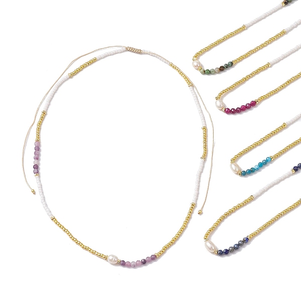 PandaHall Natural Gemstone Beaded Necklaces, Seed and Pearl Beads Necklaces, 14.72~25.20 inch(37.4~64cm) Mixed Stone
PandaHall Natural Gemstone Beaded Necklaces, Seed and Pearl Beads Necklaces, 14.72~25.20 inch(37.4~64cm) Mixed Stone