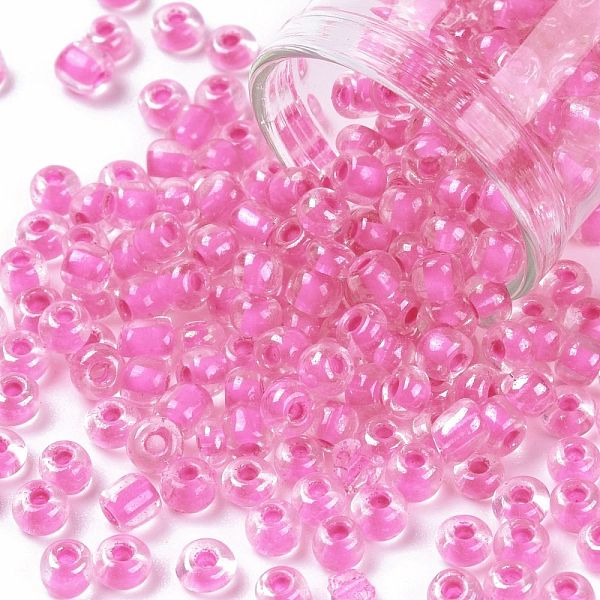 PandaHall 6/0 Glass Seed Beads, Transparent Inside Colours Luster, Round Hole, Round, Orchid, 6/0, 4~5x2.5~4.5mm, Hole: 1.2mm, about..., Purple
PandaHall 6/0 Glass Seed Beads, Transparent Inside Colours Luster, Round Hole, Round, Orchid, 6/0, 4~5x2.5~4.5mm, Hole: 1.2mm, about..., Purple
