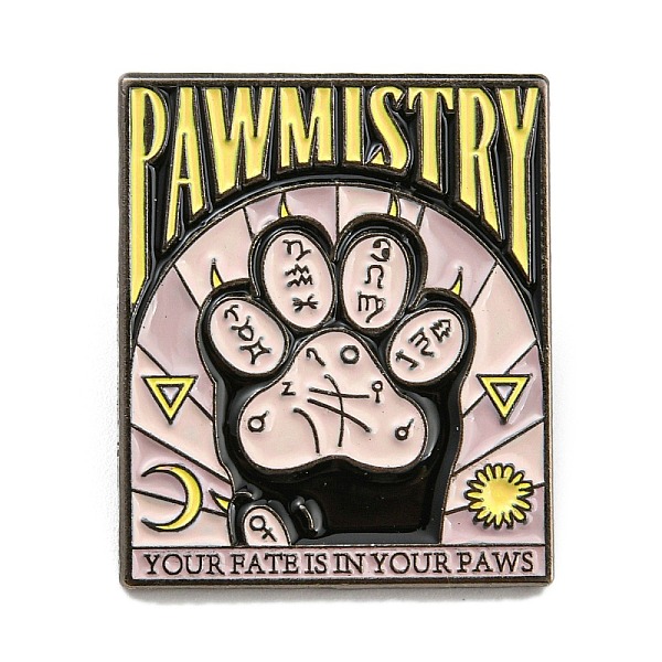 PandaHall Cat Theme Tarot Card Enamel Pins, Gunmetal Alloy Brooches for Backpack Clothes, Word Your Fate Is In Your Paws, Paw Print..., Yellow
PandaHall Cat Theme Tarot Card Enamel Pins, Gunmetal Alloy Brooches for Backpack Clothes, Word Your Fate Is In Your Paws, Paw Print..., Yellow