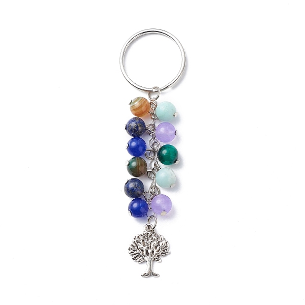 PandaHall Natural Gemstone Keychain, Tree of Life Alloy Charm Keychain, with 304 Stainless Steel Split Key Rings, 10.2cm Mixed Stone Tree
PandaHall Natural Gemstone Keychain, Tree of Life Alloy Charm Keychain, with 304 Stainless Steel Split Key Rings, 10.2cm Mixed Stone Tree