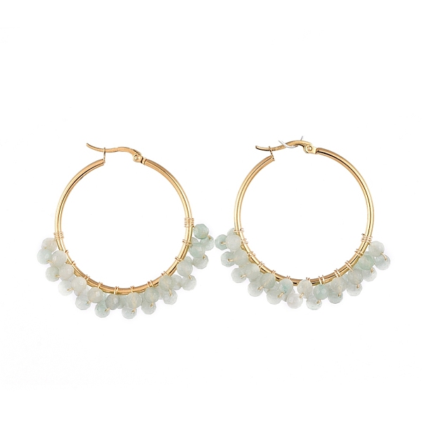 PandaHall Beaded Hoop Earrings, with Natural Green Aventurine Beads and Golden Plated 304 Stainless Steel Hoop Earrings and Cardboard...
PandaHall Beaded Hoop Earrings, with Natural Green Aventurine Beads and Golden Plated 304 Stainless Steel Hoop Earrings and Cardboard...