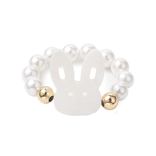 PandaHall Round Shell Pearl & Brass Beads Stretch Rings, Natural Freshwater Shell Rabbit Ring for Women, Golden, US Size 7 1/4(17.5mm) Shell...
PandaHall Round Shell Pearl & Brass Beads Stretch Rings, Natural Freshwater Shell Rabbit Ring for Women, Golden, US Size 7 1/4(17.5mm) Shell...