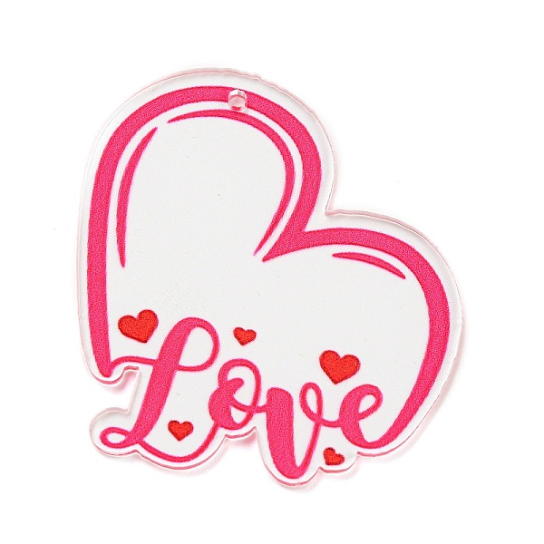 PandaHall Printed Acrylic Pendants, Heart, 51.5x45x2mm, Hole: 2mm Acrylic Heart Pink
PandaHall Printed Acrylic Pendants, Heart, 51.5x45x2mm, Hole: 2mm Acrylic Heart Pink
