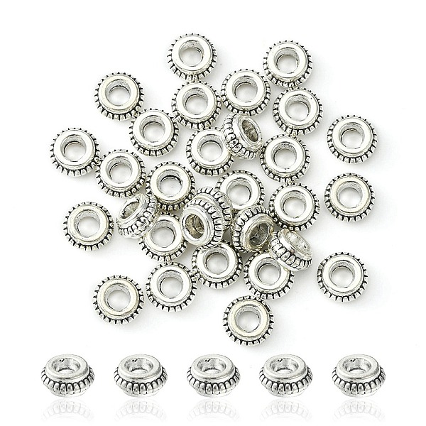 PandaHall Tibetan Style Alloy Spacer Beads, Cadmium Free & Lead Free, Donut, Antique Silver, 7.5x3mm, Hole: 3mm Alloy Donut
PandaHall Tibetan Style Alloy Spacer Beads, Cadmium Free & Lead Free, Donut, Antique Silver, 7.5x3mm, Hole: 3mm Alloy Donut