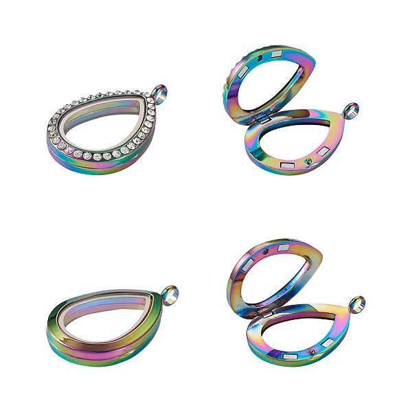 PandaHall 2Pcs 2 Style Alloy Magnetic Locket Pendants, Photo Frame Living Memory Floating Charms, with Glass Cover, Teardrop, Rainbow Color...
PandaHall 2Pcs 2 Style Alloy Magnetic Locket Pendants, Photo Frame Living Memory Floating Charms, with Glass Cover, Teardrop, Rainbow Color...