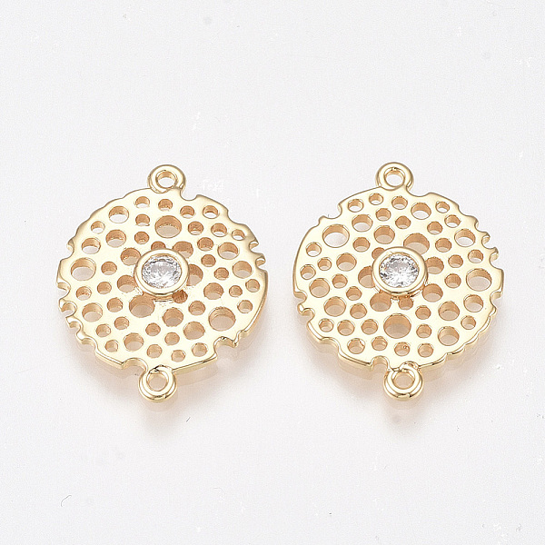 PandaHall Brass Links connectors, with Cubic Zirconia, Nickel Free, Real 18K Gold Plated, Flat Round, Clear, 19.5x15x2mm, Hole: 1mm...
PandaHall Brass Links connectors, with Cubic Zirconia, Nickel Free, Real 18K Gold Plated, Flat Round, Clear, 19.5x15x2mm, Hole: 1mm...