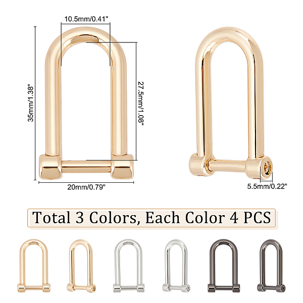 PandaHall WADORN 12pcs D-Rings Screw in Shackle, 3 Colors Horseshoe Shape D Ring with Closing Screw U Shape D Ring Metal Hoop Locking Buckle...
PandaHall WADORN 12pcs D-Rings Screw in Shackle, 3 Colors Horseshoe Shape D Ring with Closing Screw U Shape D Ring Metal Hoop Locking Buckle...