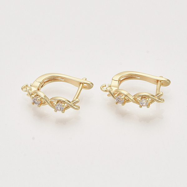 PandaHall Brass Cubic Zirconia Hoop Earring Findings, with Latch Back Closure, Nickel Free, with Horizontal Loop, Real 18K Gold Plated..., Clear
PandaHall Brass Cubic Zirconia Hoop Earring Findings, with Latch Back Closure, Nickel Free, with Horizontal Loop, Real 18K Gold Plated..., Clear