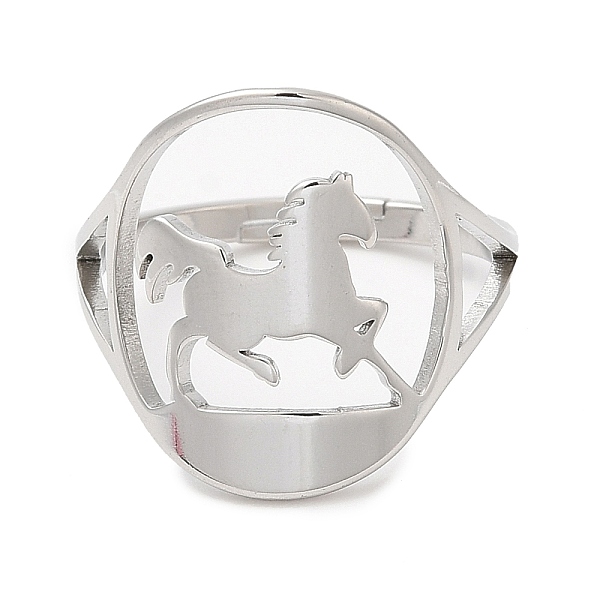 PandaHall 304 Stainless Steel Horse Adjustable Ring for Women, Stainless Steel Color, US Size 6(16.5mm) 304 Stainless Steel
PandaHall 304 Stainless Steel Horse Adjustable Ring for Women, Stainless Steel Color, US Size 6(16.5mm) 304 Stainless Steel