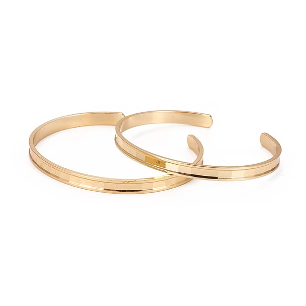 PandaHall Long-Lasting Plated Brass Cuff Bangles, Grooved, Golden, 2-3/8 inch(6.2cm) Brass
PandaHall Long-Lasting Plated Brass Cuff Bangles, Grooved, Golden, 2-3/8 inch(6.2cm) Brass
