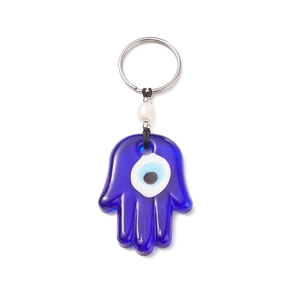 PandaHall Handmade Lampwork Blue Evil Eye Keychain Key Ring, Natural Pearl Bead Lucky Eyes Charm for Good Luck and Protection, Hamsa Hand...
PandaHall Handmade Lampwork Blue Evil Eye Keychain Key Ring, Natural Pearl Bead Lucky Eyes Charm for Good Luck and Protection, Hamsa Hand...