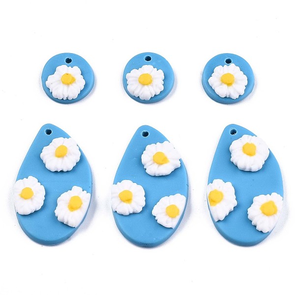 PandaHall Handmade Polymer Clay Charms, Teardrop with Flat Round with Flower, Deep Sky Blue, Flat Round: 14x14x5.5mm, Hole: 1.6mm,Teardrop...
PandaHall Handmade Polymer Clay Charms, Teardrop with Flat Round with Flower, Deep Sky Blue, Flat Round: 14x14x5.5mm, Hole: 1.6mm,Teardrop...