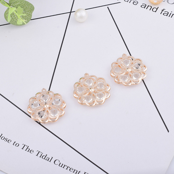 PandaHall Alloy Rhinestone Pendants, Chrysanthemum, Crystal, Light Gold, 32x30mm Alloy+Rhinestone Flower Clear
PandaHall Alloy Rhinestone Pendants, Chrysanthemum, Crystal, Light Gold, 32x30mm Alloy+Rhinestone Flower Clear
