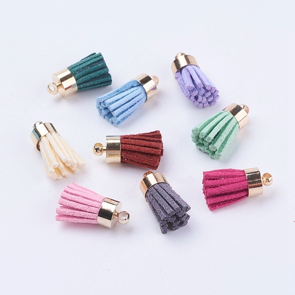 PandaHall Suede Cord Tassel Pendants, with Brass Findings, Golden, Mixed Color, 16~19x7mm, Hole: 1mm Faux Suede Multicolor
PandaHall Suede Cord Tassel Pendants, with Brass Findings, Golden, Mixed Color, 16~19x7mm, Hole: 1mm Faux Suede Multicolor