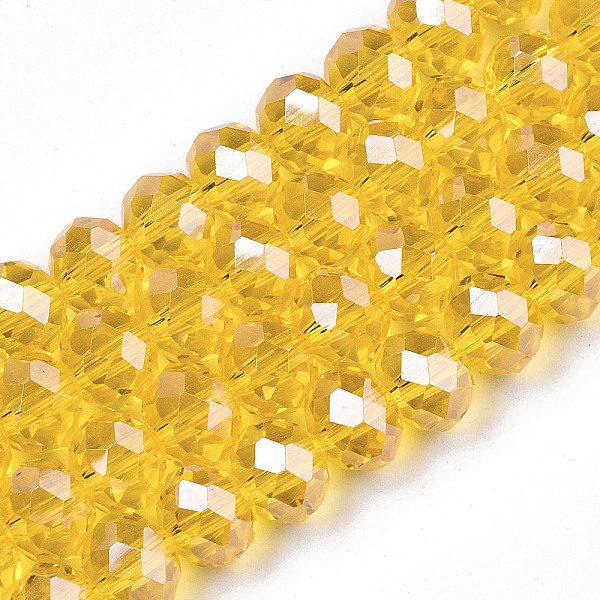 PandaHall Electroplate Glass Beads Strands, Pearl Luster Plated, Faceted, Rondelle, Goldenrod, 10x8mm, Hole: 1mm, about 63~65pcs/strand..., Gold
PandaHall Electroplate Glass Beads Strands, Pearl Luster Plated, Faceted, Rondelle, Goldenrod, 10x8mm, Hole: 1mm, about 63~65pcs/strand..., Gold