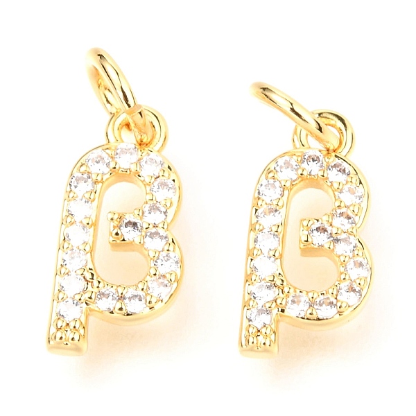 PandaHall Brass Micro Pave Cubic Zirconia Charms, with Jump Rings, Greek Alphabet, Real 18k Gold Plated, Letter.B, 12.5x6x1.85mm, Jump Ring..., Clear
PandaHall Brass Micro Pave Cubic Zirconia Charms, with Jump Rings, Greek Alphabet, Real 18k Gold Plated, Letter.B, 12.5x6x1.85mm, Jump Ring..., Clear