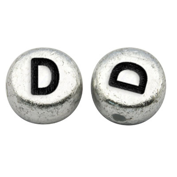 PandaHall Silver Color Plated Acrylic Horizontal Hole Letter Beads, Flat Round, Letter.D, 7x3.5mm, Hole: 1mm, about 237pcs/33g Acrylic Flat...
PandaHall Silver Color Plated Acrylic Horizontal Hole Letter Beads, Flat Round, Letter.D, 7x3.5mm, Hole: 1mm, about 237pcs/33g Acrylic Flat...