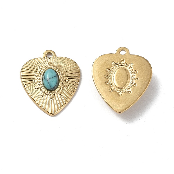 PandaHall Vacuum Plating 201 Stainless Steel Natural Turquoise Pendants, Real 18K Gold Plated, Heart Charms, 19x16x3.5mm, Hole: 1.2mm...
PandaHall Vacuum Plating 201 Stainless Steel Natural Turquoise Pendants, Real 18K Gold Plated, Heart Charms, 19x16x3.5mm, Hole: 1.2mm...