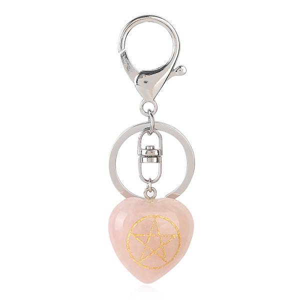 PandaHall Natural Rose Quartz Heart with Kore Symbol Keychain, Reiki Energy Stone Keychain for Bag Jewelry Gift Decoration, 9.5x3cm Rose...
PandaHall Natural Rose Quartz Heart with Kore Symbol Keychain, Reiki Energy Stone Keychain for Bag Jewelry Gift Decoration, 9.5x3cm Rose...
