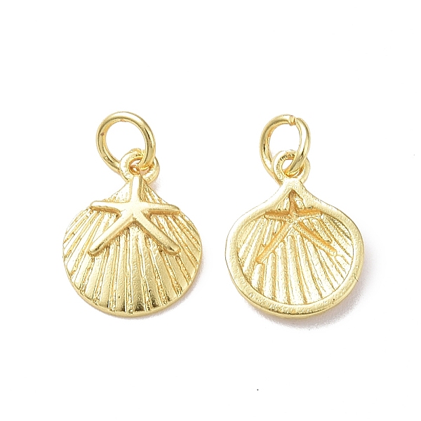 PandaHall Rack Plating Brass Charms, with Jump Ring, Lead Free & Cadmium Free, Shell with Starfish Charm, Real 18K Gold Plated, 13x10.5x2mm...
PandaHall Rack Plating Brass Charms, with Jump Ring, Lead Free & Cadmium Free, Shell with Starfish Charm, Real 18K Gold Plated, 13x10.5x2mm...