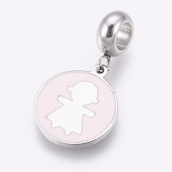 PandaHall 304 Stainless Steel European Dangle Charms, Large Hole Pendants, with Enamel, Flat Round with Girl, Misty Rose, Stainless Steel..., Red
PandaHall 304 Stainless Steel European Dangle Charms, Large Hole Pendants, with Enamel, Flat Round with Girl, Misty Rose, Stainless Steel..., Red