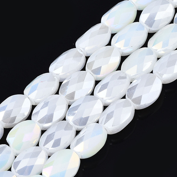 PandaHall Electroplate Glass Beads Strands, AB Color Plated, Oval, Faceted, White, 8x6.5x4mm, Hole: 1.2mm, about 72pcs/strand, 23.62 inch...
PandaHall Electroplate Glass Beads Strands, AB Color Plated, Oval, Faceted, White, 8x6.5x4mm, Hole: 1.2mm, about 72pcs/strand, 23.62 inch...